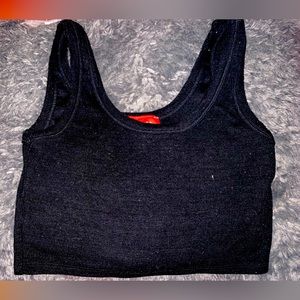 Black cropped tank top